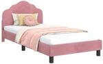 vidaXL Kinderbettgestell mit Kopfteil Rosa 90 x 200 cm Samt | Garantiert...