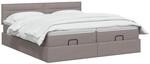 vidaXL Ottoman Bett mit Matratze mit Kopfteil 2 STK. Taupe Stoff