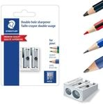 STAEDTLER 510 20 BK Metall Doppelspitzer, 1 St&uuml;ck auf Blisterkarte, silberfarben