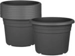 BigDean 9X Blumentopf &Oslash; 30 cm Anthrazit Kunststoff Pflanztopf 30 x 21cm 