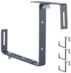 Relaxdays Blumenkastenhalter, 4er Set, verstellbar, ohne Bohren, anthrazit | Metall,