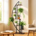 DanDiBo Pflanzenregal indoor 160 cm Hoch Blumenregal Metall Schwarz Halbrund...
