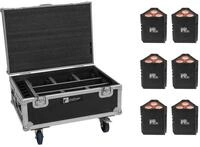 EUROLITE 6 x AKKU IP TL-3 QCL + Geh&auml;use mit R&auml;dern und Ladefunktion