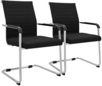 CLP Freischwinger St&uuml;hle 2er Set mit Armlehnen Hakon, Moderne Esszimmerst&uuml;hle