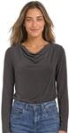 Damen Silk-Look Shirt mit Wasserfall-Front
