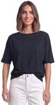 Damen Basic Shirt mit Boat Neck und Elastikbund