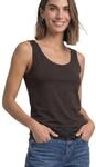 Street One Damen Top mit Rundhals und Spitzenkante | black coffee 36