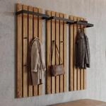 MCA 3er-Set Garderobenpaneel HWC-P57 4 Haken Metall 120x40cm Eiche |...