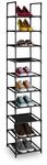 Relaxdays Schuhregal, Verschiedene Gr&ouml;&szlig;en, Metall Schuhablage, schmal, Stoff