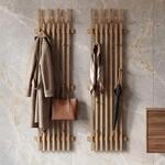 MCA 2er-Sets Garderobenpaneel HWC-P57 Massiv-Holz 135x40cm Eiche |...