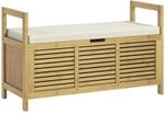 HOMCOM Schuhbank mit Sitzfl&auml;che Bambus Wohnzimmer 100 x 40 x 60 cm Natur | Sitzbank