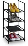 Relaxdays Schuhregal, Verschiedene Gr&ouml;&szlig;en, Metall Schuhablage, schmal, Stoff