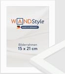 WANDStyle Bilderrahmen 15x21 Wei&szlig;, moderner Bilderrahmen Holz 15x21 cm 