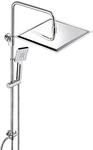 JOHO Duschset ohne Armatur, Chrom Duschstangeset Duschs&auml;uleset, Regendusche