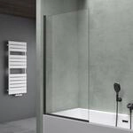 Mai & Mai Duschwand f&uuml;r Badewanne faltbar Badewannenwand 80x140cm Schwarz 