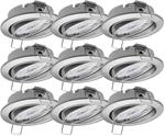 Oktaplex 9er Set Dijon LED Einbaustrahler 230V schwenkbar ultra flach 35mm 