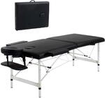 HOMCOM Massageliege 2 Zonen Massagebank Massagetisch 90cm Breit Schwarz | Mit