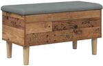 vidaXL Aufbewahrungsbank mit Kissen Eichenholz 82 x 42 x 46 cm