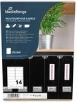 MediaRange: Universal-Etiketten 99,1 x 38,1 mm, wei&szlig; | 700 Etiketten | stark haftend