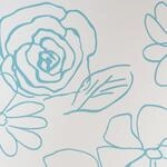 Liedeco Fl&auml;chenvorhang Stoff Print, Schiebevorhang wei&szlig; blau