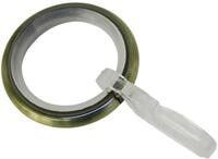 GARDINIA 33119 Gardinenringe mit Gleiteinlage und Faltenlegehaken, Metall f&uuml;r &Oslash; 16