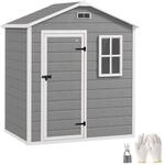 Outsunny Ger&auml;tehaus 1,9m&sup2; 182 x 121 x 200cm mit Satteldach Boden Grau 