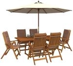 vidaXL 7-teiliges Garten Essset Natur Massivholz Akazie | Langlebiges Material,...