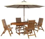 vidaXL 5-teiliges Garten-Esszimmer-Set Natur Massivholz Akazie | Langlebiges