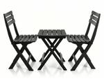 BigDean 2X Gartenstuhl und 1 Gartentisch klappbar Anthrazit Wetterfest | aus