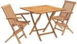 vidaXL 3-teiliges klappbares Garten Bistro Set 3 STK. Natur | L&auml;sst sich f&uuml;r...