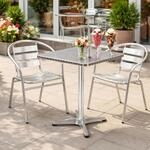 Mojawo&reg; Bistrogarnitur 3-teilig Bistrotisch Aluminium eckig 60x60cm H70cm /...