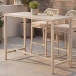 Mendler Stehtisch HWC-P91 Outdoor Metall 105x130x65cm - Creme | Gartentisch,