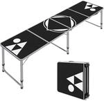 Outsunny Bierpong Tisch Klappbarer Campingtisch 240 x 60 cm Alu Schwarz |...