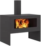 vidaXL Feuerstelle Schwarz 80 x 50 x 96 cm Kaltgewalzter Stahl | H&auml;lt lange und