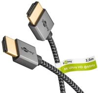 goobay Ultraslim HDMI Kabel / 2m HDMI 2.1 Kabel f&uuml;r 8K-Video, Sharkskin Grey -