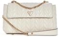 GUESS Schultertasche Umh&auml;ngetasche Stacey Convertible Xbody Flap Cream White...