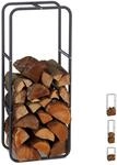 Relaxdays Kaminholzregal, Holzscheite Stapelhilfe, aus Stahl, anthrazit | innen und