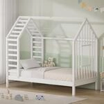 ML-Design Kinderbett 80x160cm mit Lattenrost, Hausbett mit Dach und Fenster 