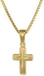 trendor Kreuz-Anh&auml;nger f&uuml;r Kinder Gold 585 (14 Kt.) + Plattierte Kette |...
