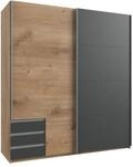 luma-Home 22692/ Schwebet&uuml;renschrank 2-t&uuml;rig, Eiche Dekor & Absetz. Grafit 