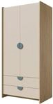 Mirjan24 Kleiderschrank Isenat MD02 mit 2 T&uuml;ren, 2 Schubladen (Marineblau) 