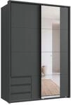 luma-Home 22686/ Schwebet&uuml;renschrank 2-TRG, Grafit, Spiegel & Passepartout 