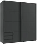 luma-Home 22693/ Schwebet&uuml;renschrank 2-t&uuml;rig, Grafit, Schwarze Griffleisten 