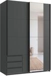 luma-Home 22679/ Schwebet&uuml;renschrank 2-t&uuml;rig, Grafit mit Spiegelt&uuml;r 
