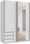 luma-Home 22674/ Schwebet&uuml;renschrank 2-t&uuml;rig, Wei&szlig;, Spiegelt&uuml;r rechts 