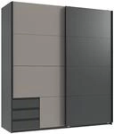 luma-Home 22694/ Schwebet&uuml;renschrank 2-t&uuml;rig, Grafit & Absetzung Sandgrau 