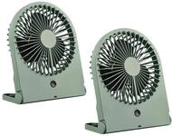 Mini Ventilatoren 2er SET Akku, USB-C Anschlu&szlig; 3 Stufen, Gr&uuml;n H&ouml;he 23cm | 