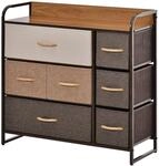 HOMCOM Kommode Schrank mit 7 Schubladen mit Metallrahmen 80x29x78,5 cm | Aus...