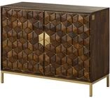 MASSIVMOEBEL24.DE Sideboard Mango braun ge&ouml;lt Diamond #208 | 98x40x77 cm 33 kg...