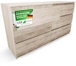 CDF Kommode Eiche Sonoma mit 6 Schubladen 40 cm Tief Komodenschrank Komode f&uuml;r